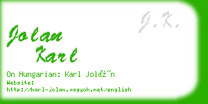 jolan karl business card